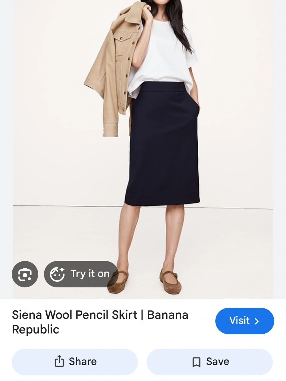 Black Banana Republic Black Pencil Skirt - Womens
